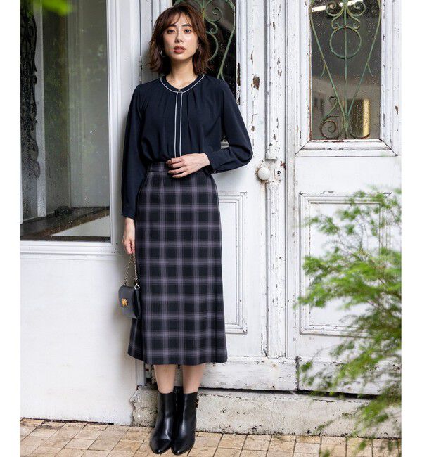 ANY SIS「フロントタックバイカラー ブラウス」|シャツ・ブラウス|