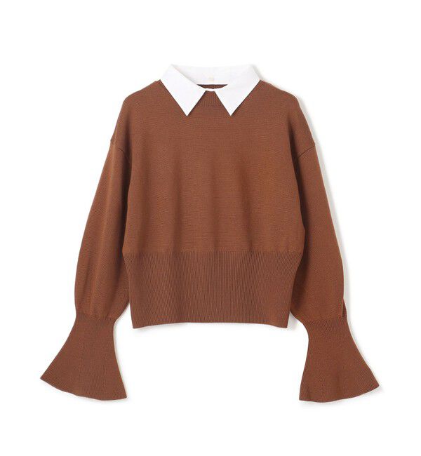 BEIGE,「【WEB限定】AMBRE / シャツカラー付きニット」|ニット・セーター|