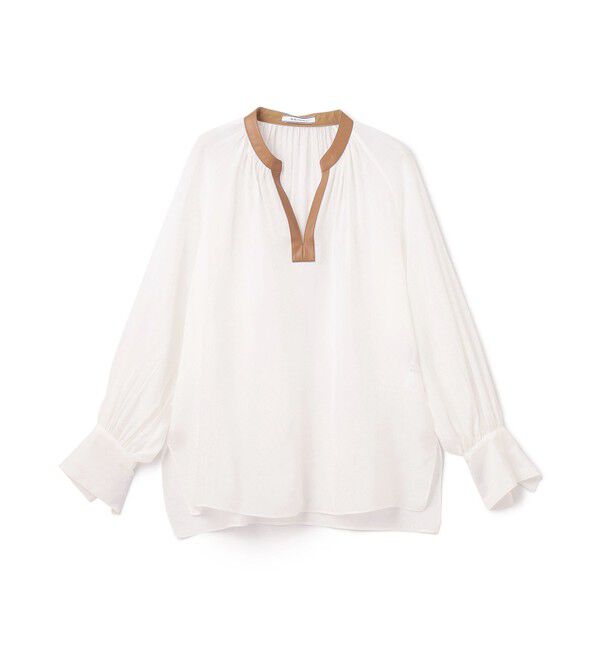 BEIGE,「PAULINE / レザーコンビブラウス」|シャツ・ブラウス|