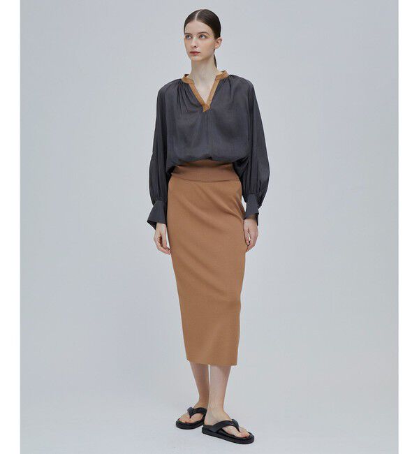 BEIGE,「PAULINE / レザーコンビブラウス」|シャツ・ブラウス|