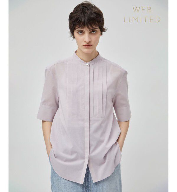 BEIGE,「【洗える】BAC / バンドカラーブラウス」|シャツ・ブラウス|Lilac