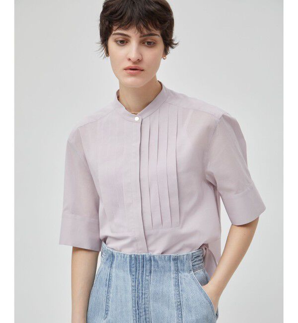 BEIGE,「【洗える】BAC / バンドカラーブラウス」|シャツ・ブラウス|