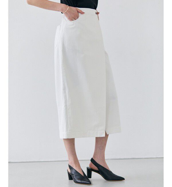 BEIGE,「【洗える・VERY 6月号掲載】FICUS / デニムラップスカート」|スカート|White
