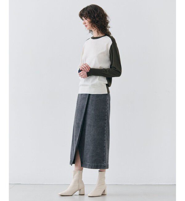 BEIGE,「【洗える・VERY 6月号掲載】FICUS / デニムラップスカート」|スカート|