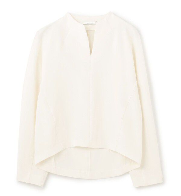 BEIGE,「【洗える】RUE / スリットネックフォルムブラウス」|シャツ・ブラウス|
