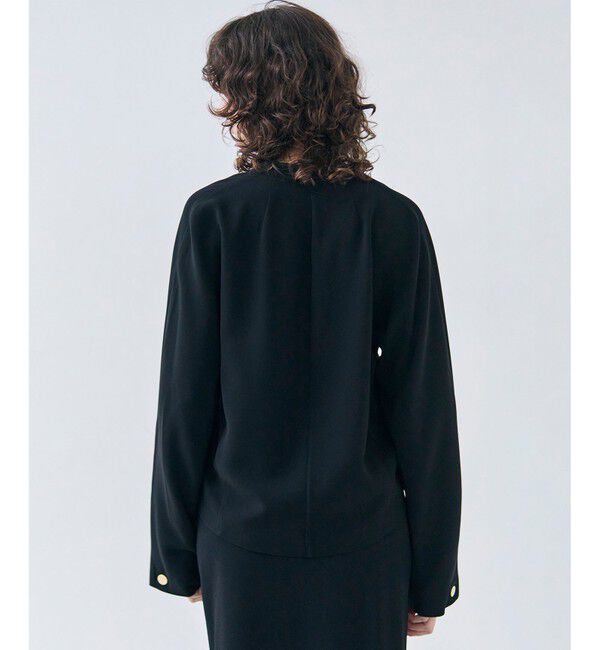 BEIGE,「【洗える】RUE / スリットネックフォルムブラウス」|シャツ・ブラウス|