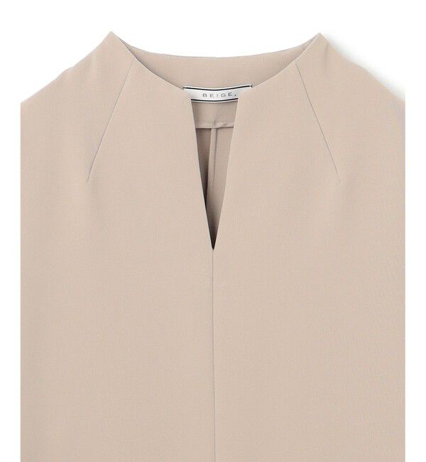 BEIGE,「【洗える】RUE / スリットネックフォルムブラウス」|シャツ・ブラウス|