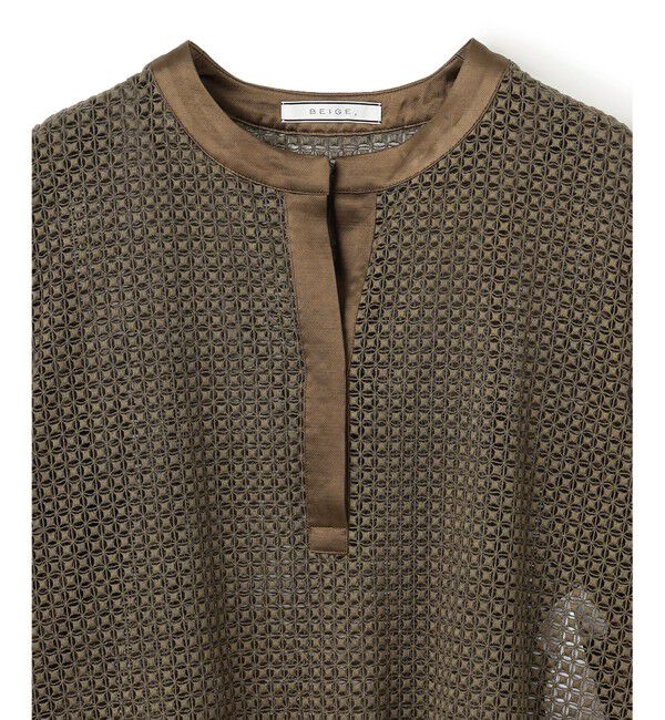 BEIGE,「NIGELLA / 異素材MIXコットンレースブラウス」|シャツ・ブラウス|