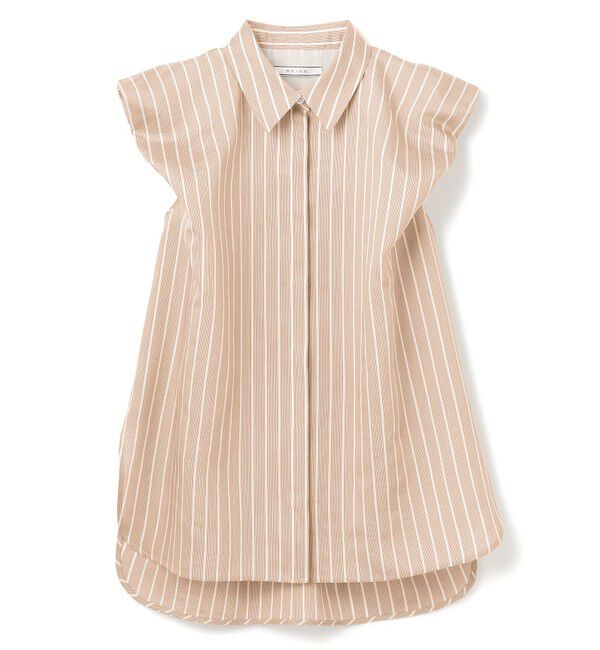 BEIGE,「【洗える】FREESIA / バルーンスリーブストライプブラウス」|シャツ・ブラウス|