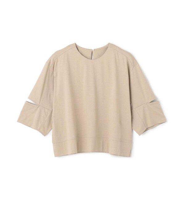 BEIGE,「【洗える】DUOMO / コットンスリットスリーブトップス」|Tシャツ・カットソー|