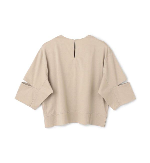 BEIGE,「【洗える】DUOMO / コットンスリットスリーブトップス」|Tシャツ・カットソー|