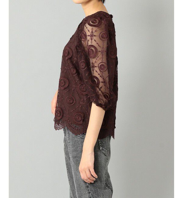  「チュール刺繍トップ」|シャツ・ブラウス|