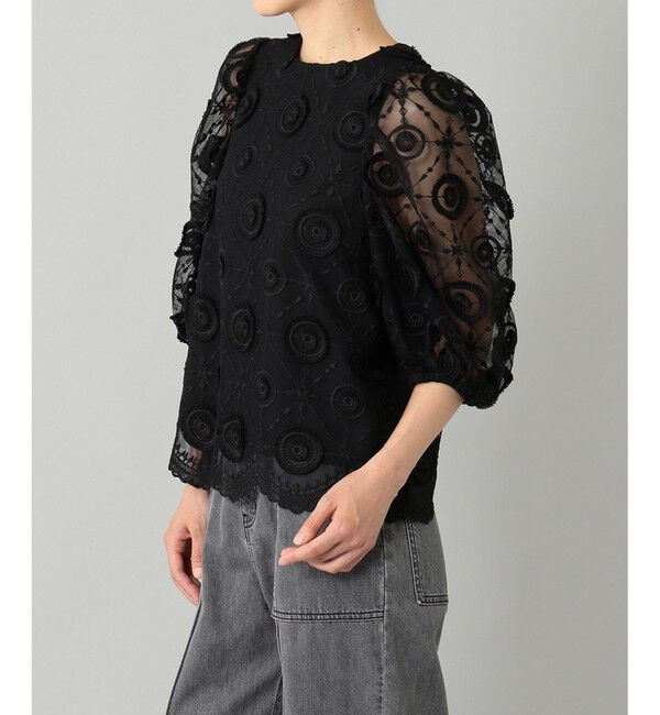  「チュール刺繍トップ」|シャツ・ブラウス|