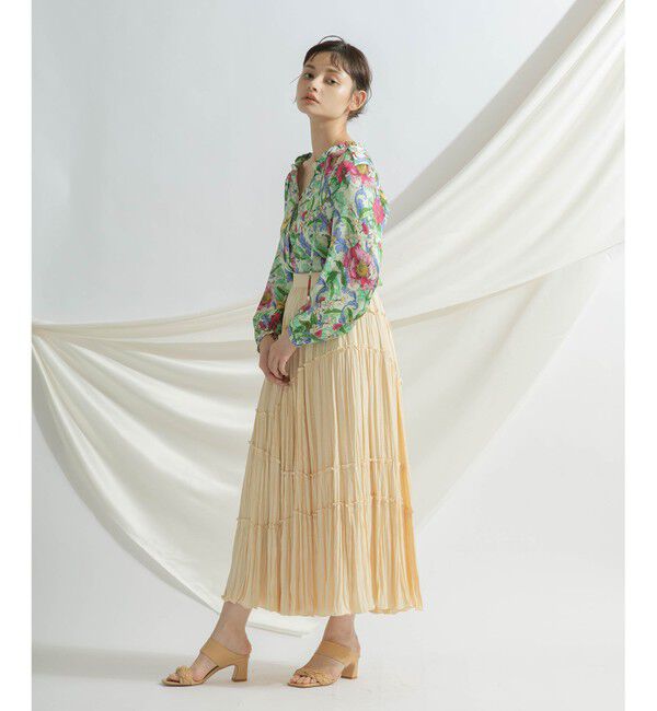 GRACE CONTINENTAL「ティアードプリーツスカート」|スカート|