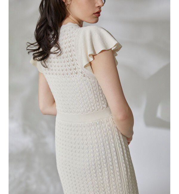  「フラワーレースニットワンピース」|ワンピース|