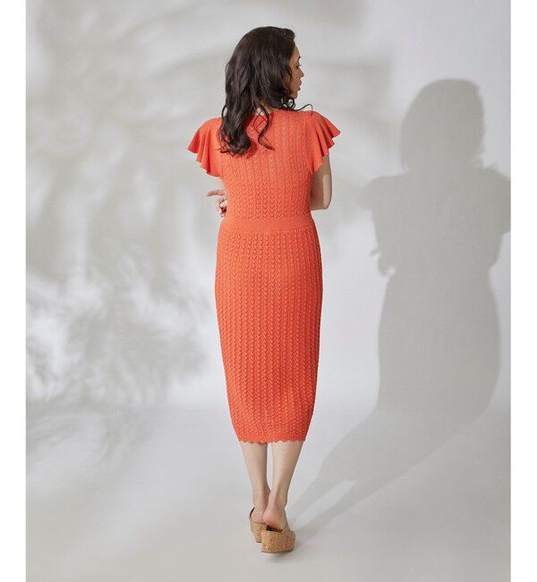  「フラワーレースニットワンピース」|ワンピース|