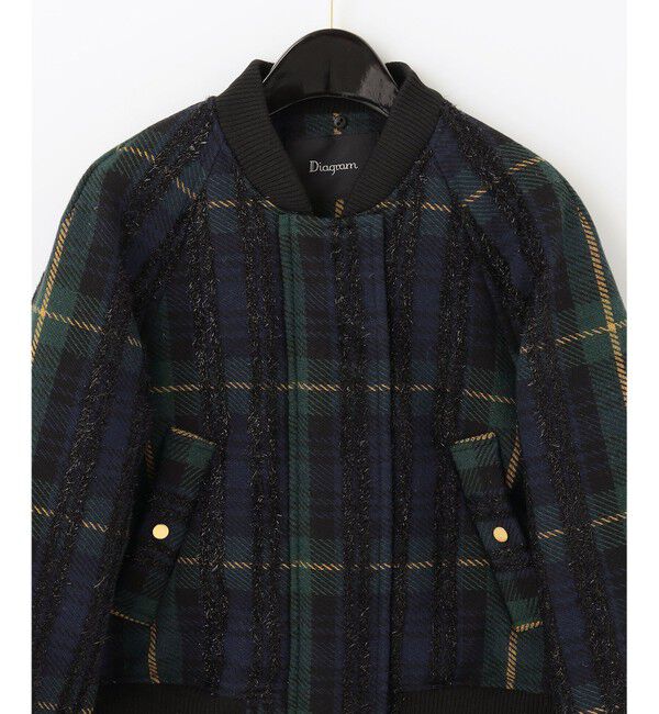  「モールチェックブルゾン」|ダウン|