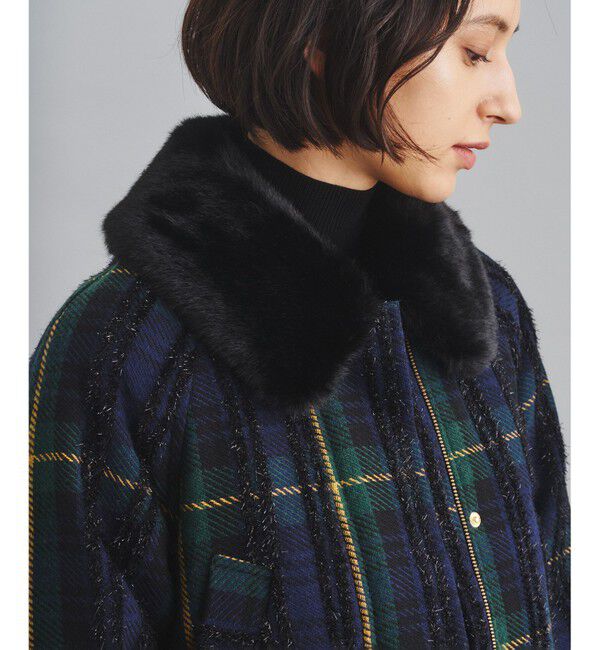  「モールチェックブルゾン」|ダウン|