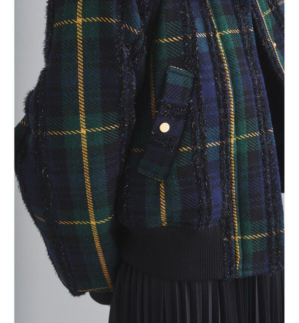  「モールチェックブルゾン」|ダウン|