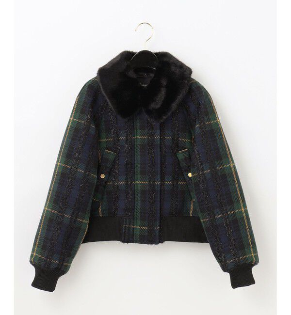  「モールチェックブルゾン」|ダウン|