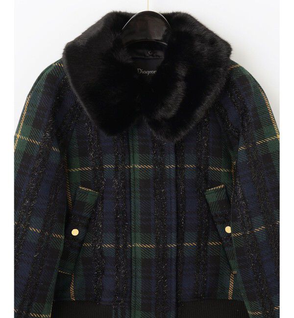  「モールチェックブルゾン」|ダウン|