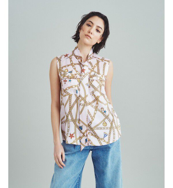  「チェーンマリンプリントノースリーブ」|シャツ・ブラウス|