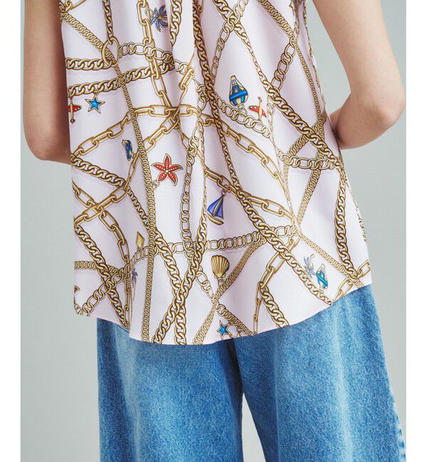  「チェーンマリンプリントノースリーブ」|シャツ・ブラウス|