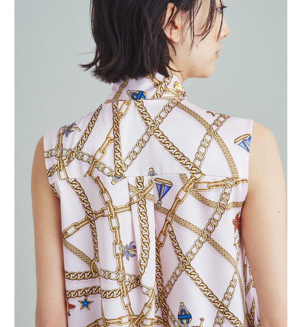  「チェーンマリンプリントノースリーブ」|シャツ・ブラウス|
