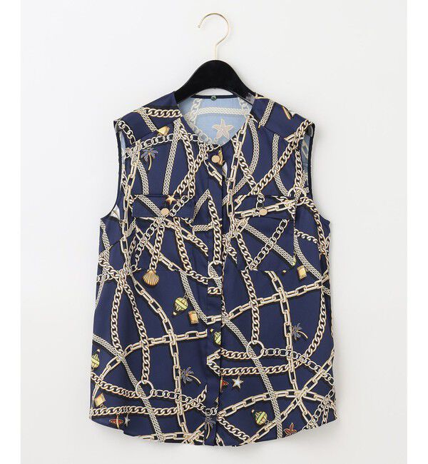  「チェーンマリンプリントノースリーブ」|シャツ・ブラウス|