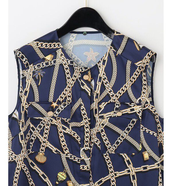  「チェーンマリンプリントノースリーブ」|シャツ・ブラウス|