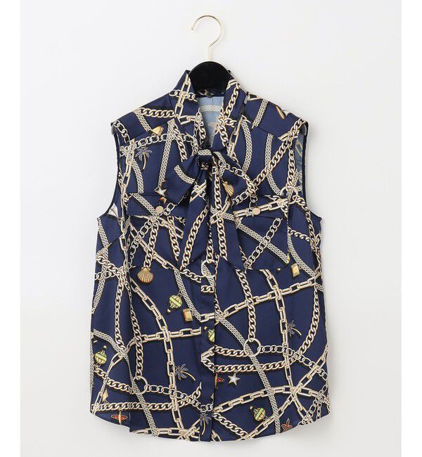  「チェーンマリンプリントノースリーブ」|シャツ・ブラウス|