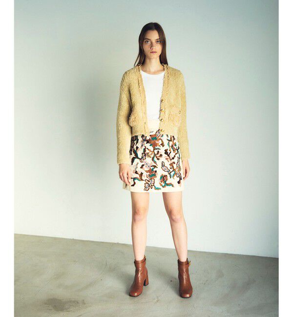 GRACE CONTINENTAL「ビーズ刺繍ミニスカート」|スカート|