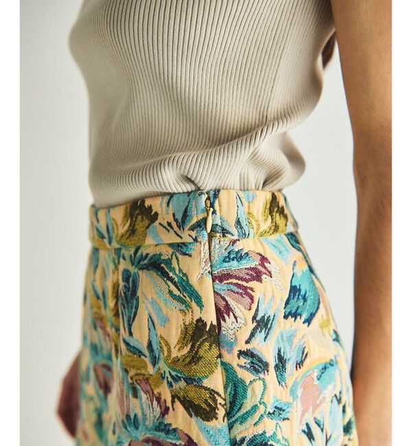 GRACE CONTINENTAL「フラワージャガードフレアスカート」|スカート|