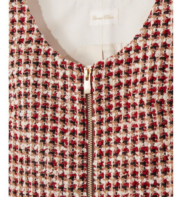 Grace Class「ツイードジップドレス」|ワンピース|