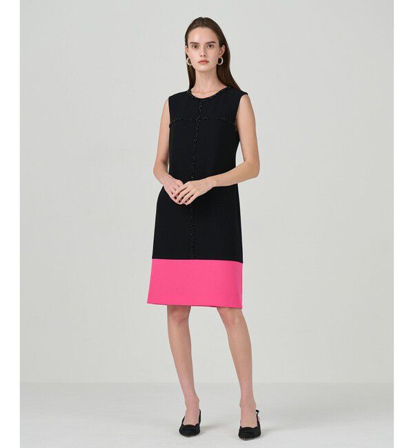 Grace Class「ビジューバイカラードレス」|ドレス|ブラック