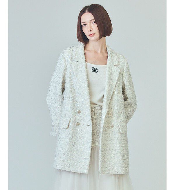 「ツイードテーラードコート」|その他|ホワイト