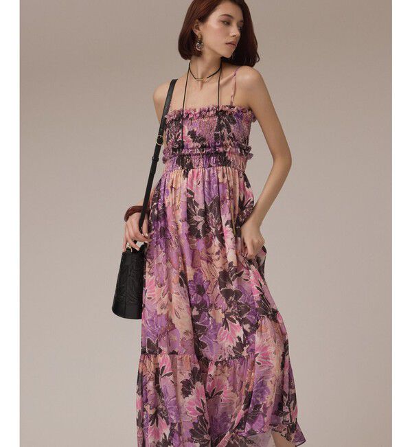 GRACE CONTINENTAL「タイダイリーフプリントワンピース」|ワンピース|ラベンダー