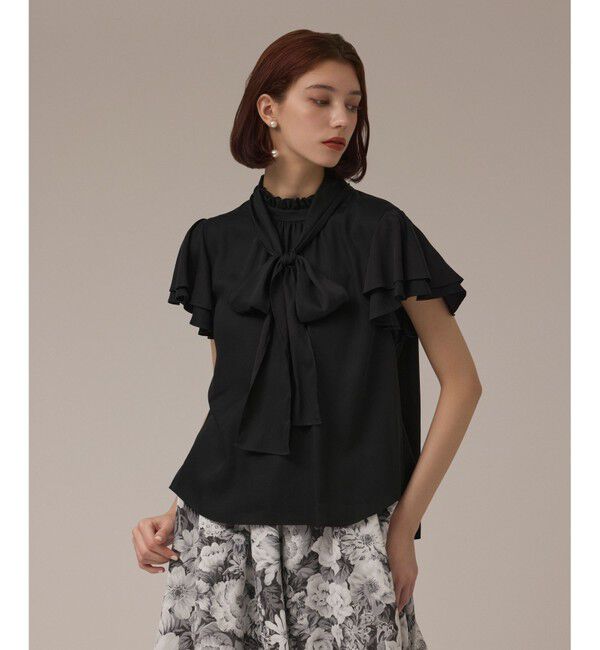GRACE CONTINENTAL「フリルボウタイブラウス」|シャツ・ブラウス|ブラック