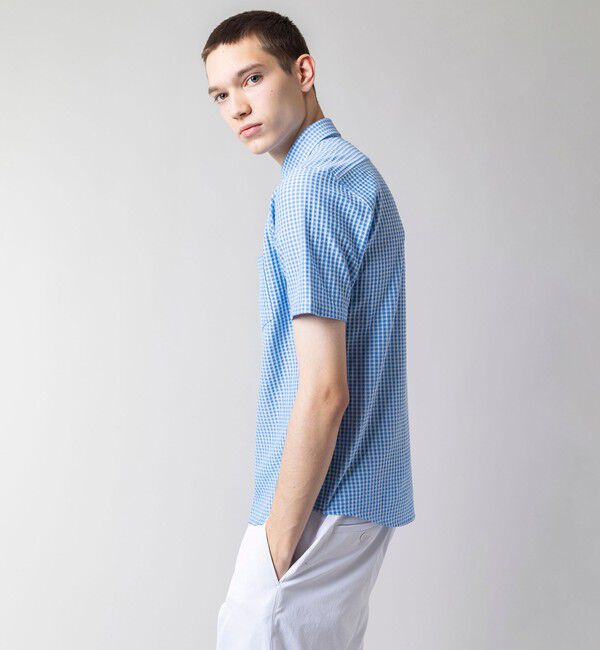 LACOSTE「クールマックスブレンドジャガード半袖チェックシャツ」|シャツ・ブラウス|