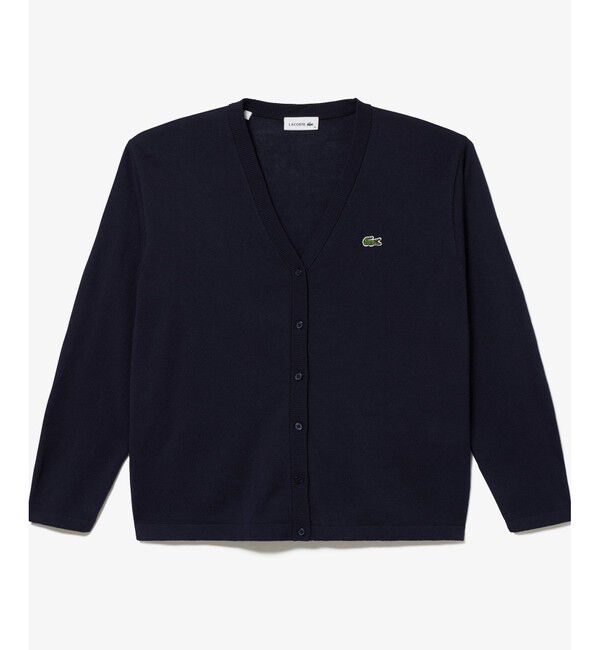 LACOSTE「UVカット 吸水速乾 COOL MAX クールマックス Vネックニットカーディガン」|カーディガン|