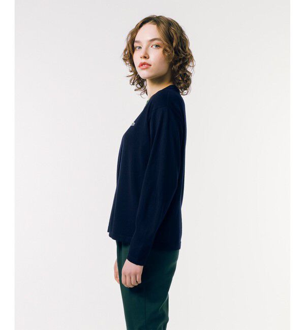 LACOSTE「UVカット 吸水速乾 COOL MAX クールマックス Vネックニットカーディガン」|カーディガン|