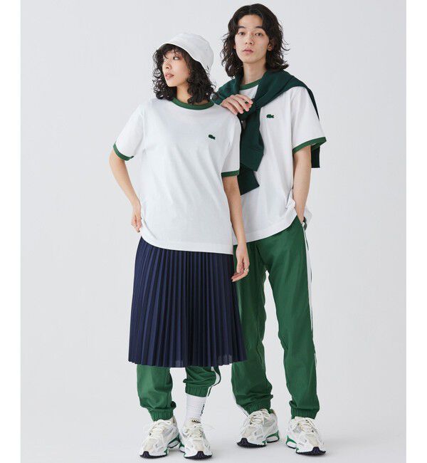 LACOSTE「【オンライン限定】LACOSTE ワンポイントロゴ リンガーTシャツ」|Tシャツ・カットソー|