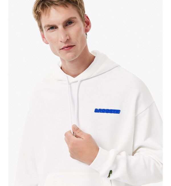 LACOSTE「グラフィックバックプリントスウェットフーディー / 裏パイルスウェットパーカー」|パーカー|