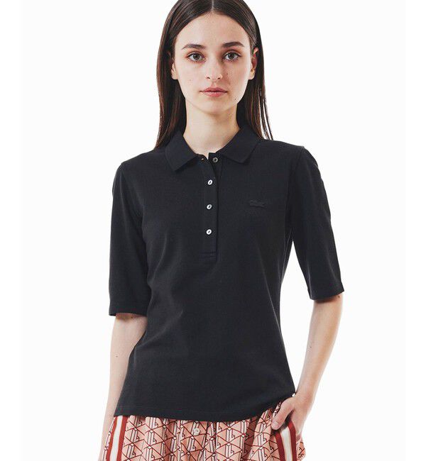 LACOSTE「スリムフィットハーフスリーブポロシャツ」|ポロシャツ|ブラック