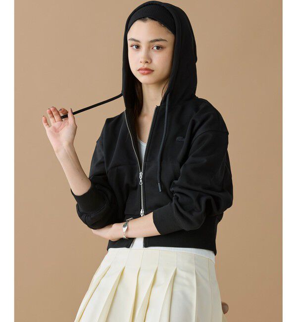 LACOSTE「裏パイルクロップドジップフーディー」|パーカー|