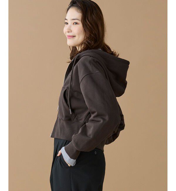 LACOSTE「裏パイルクロップドジップフーディー」|パーカー|