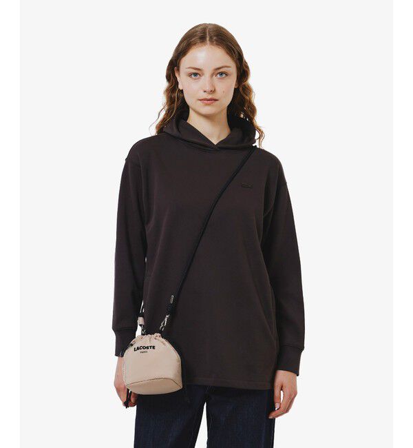 LACOSTE「裏パイルスウェットフーディー」|パーカー|ダークブラウン