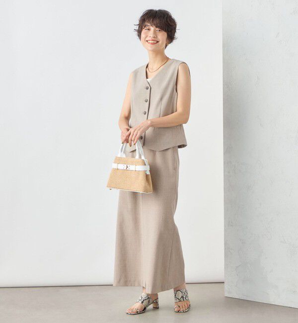 NOLLEY'S sophi「《セットアップ対応》ウォッシャブル麻調合繊ロングスカート」|スカート|