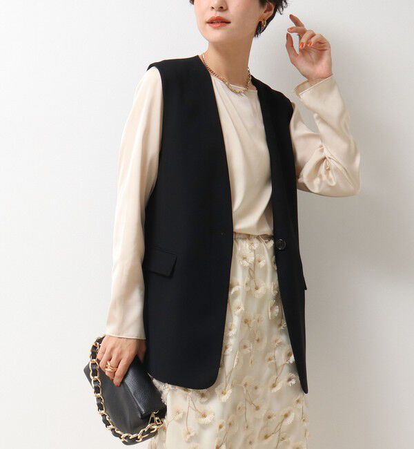 NOLLEY'S「リラックスサテン長袖Tブラウス」|シャツ・ブラウス|