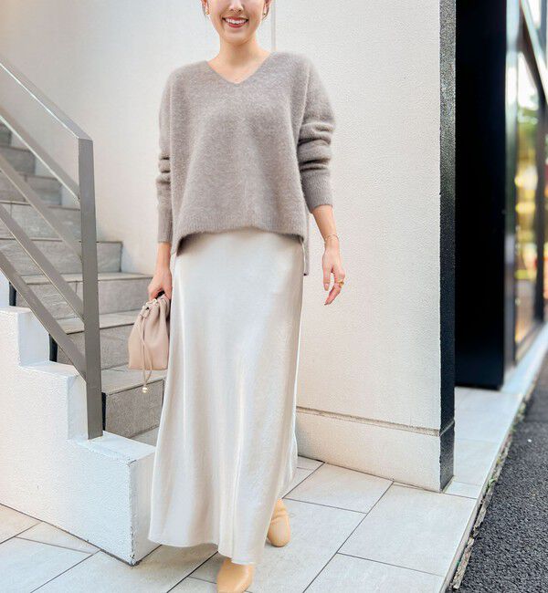 NOLLEY'S sophi「《オールシーズン対応》ウォッシャブルブライトサテンナロースカート」|スカート|